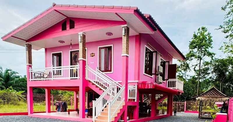 You are currently viewing Cô gái xây ngôi nhà màu hồng mơ ước, đưa mẹ và bà ngoại đến ở cùng