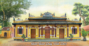 Read more about the article Giới thiệu kiến trúc độc đáo của đình Bình Thủy trên tem bưu chính